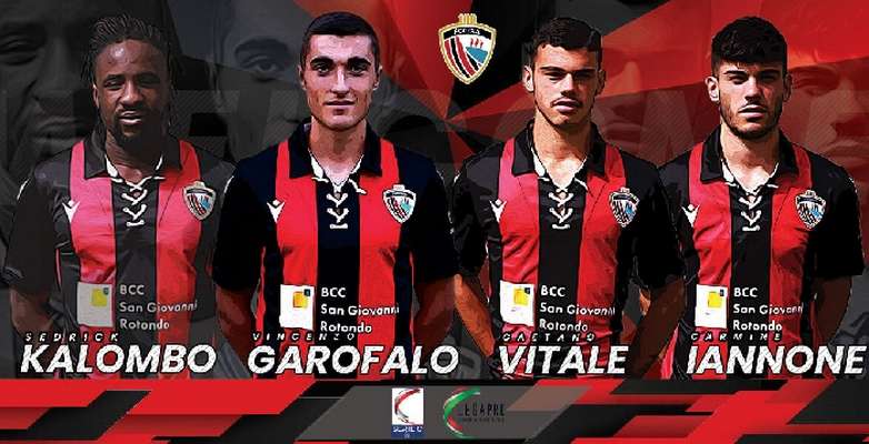 Il Calcio Foggia 1920 comunica di aver provveduto a mettere sotto contratto i calciatori Kalombo, Garofalo, Vitale e Iannone