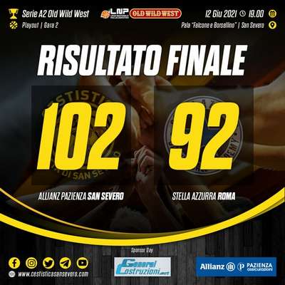 Ed è 2-0. L' Allianz Cestistica San Severo asfalta la Stella Azzurra Roma 102-92