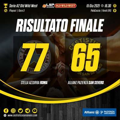 Primo match point annullato: la Stella Azzurra Roma batte l'Allianz Pazienza Cestistica San Severo 77-65