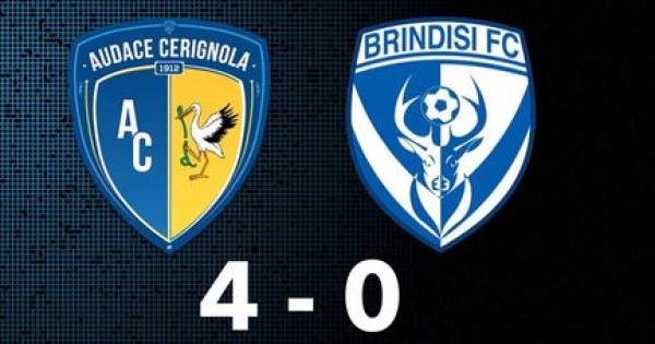 L'Audace Cerignola travolge 4-0 il Brindisi e riscatta la sconfitta di Casarano