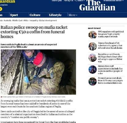 Decimabis, la mafia foggiana sul britannico The Guardian
