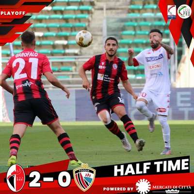 Bari-Calcio Foggia 1920: 2-0 al termine della prima frazione di gioco