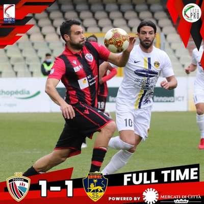 Calcio Foggia 1920-Viterbese termina in parità con il punteggio di 1-1. Rossoneri avanti piano