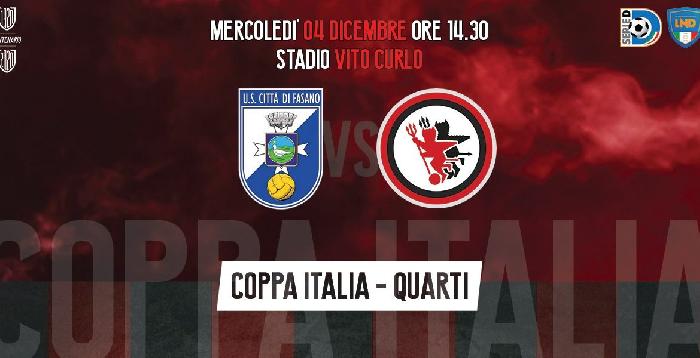 Coppa Italia Serie D: Fasano-Calcio Foggia 1920 in programma mercoledì 4 dicembre alle 14.30