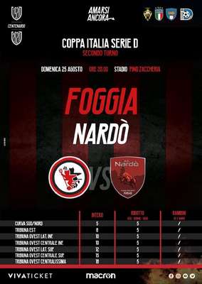 Calcio Foggia 1920-Nardò, ecco i prezzi dei tagliandi