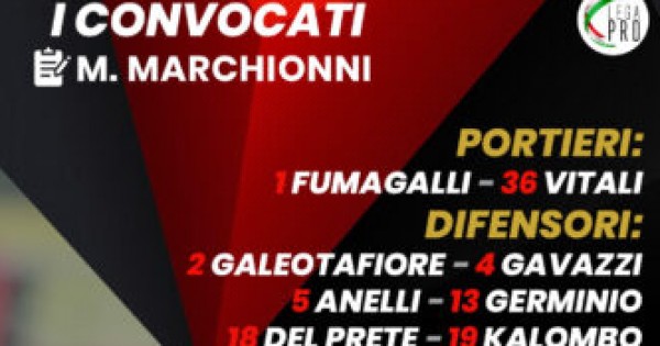 Paganese-Calcio Foggia 1920, ecco i convocati rossoneri