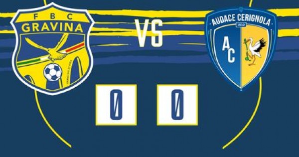 Buon pareggio esterno per l'Audace Cerignola, che a Gravina chiude sullo 0-0