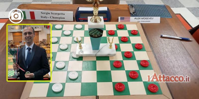 Campionato del mondo di dama, nuovo trionfo del detentore del titolo: il cerignolano Sergio Scarpetta