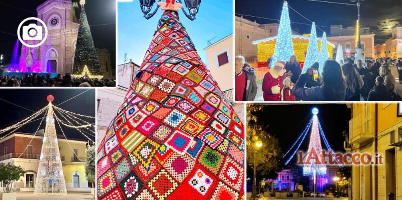 Albero di Natale a forma di cono o fatto di luci. Il più bello è realizzato all’uncinetto dalle donne di Biccari