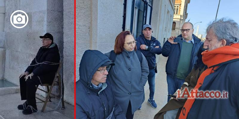 In catene davanti alla Regione per far valere le sue ragioni, la protesta di Ciavarella che denunciò i furbetti